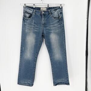 Ecko Unltd. 714 Jeans Men 38x32 Slim Fit Straight Leg light Wash Denim